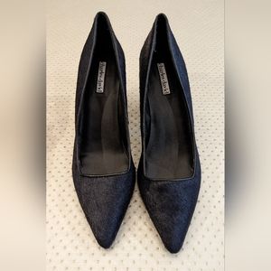 Charles David black calf hair heels